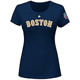 David Ortizボストンレッドソックス# 34 MLBレディースプラスサイズFinal SeasonゴールドPlayer Tシャツネイビー(プラス4 x )