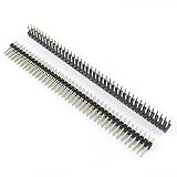 HiLetgo 10PCS 2*40P 40ピン ダブルピン ダブル ロウ ストレート雄ピン ヘッダー ストリップ ピッチ 2.54mm ピンの長さ11.2mm [並行輸入品]