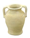 azi-azi ハンドメイド 小さなテラコッタ ミニチュア壷 E 花瓶 アイボリー AT-164