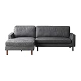 【takano_mokkou 高野木工MAALEソファ ジェーズロング(左肘)+2人掛け(右肘)】Charcoal grey チャコールグレー L字型3人用 ジェーズロング カウチソファ コーナーソファ 肘付き 大川家具 木脚 (マーレ　n