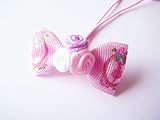 オリジナル ハンドメイド バレエ　バレリーナ トリプル ローズ リボン ヘアゴム ピンク