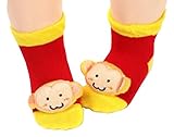 2ペア[モンキー]幼児の赤ん坊の子供のための幼児ソックスコットンソックス、6-18ヶ月間