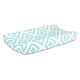 Teal Blue Tile Print 100% Cotton Baby Changing Pad Cover by The Peanut Shell by The Peanut Shell