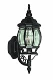 Woodbridge Lighting 61001-BKP Basic 1-Light Outdoor Wall Sconce, Powder Coat Black [並行輸入品]