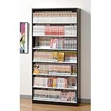 オークス　段違いコミックストッカー　CMS890　Dウォルナットダーク