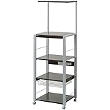 エムケー精工 レンジ台 4段 ハイタイプ ブラウン 幅57 奥行48 オープンラック フローリエ 新型