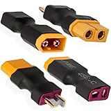 Xiatiaosann Tプラグ-XT60プラグアダプタ、Tプラグ雄-XT60雌プラグ & Tプラグ雌-RCリポバッテリー充電器用XT60雄プラグ（4パック）
