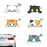 XAEIOCIF ステッカー 猫ステッカー 車用 ステッカー、かわいいねこ、車ステッカーおしゃれり 、かわいい猫、フレーム反射ステッカー 防水ステッカー 猫のステッカー 傷あとカバー かわいい クリエイティブ装飾 車用デコレーション (E型猫5枚です)