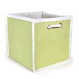 Polka Dot Foldable Canvas Storage Basket - Green - Small by The Lucky Clover Trading