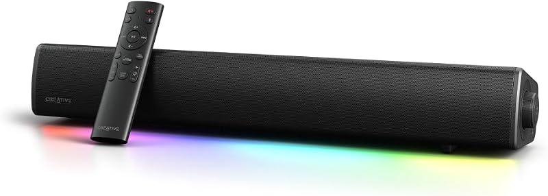 Sound Blaster GS5 LEDライティング 広がりのあるサウンド 60Wピーク BT/光入力/アナログ入力 リモコン付き PC ゲーミング サウンドバー SP-SBGS5