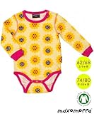 北欧ベビー服 長袖ロンパース 肌着 ボディスーツ ひまわり 3-9ヶ月/9-18ヶ月 Maxomorraマクソモーラ Sunflower (74/80)