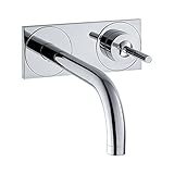 Axor 38117001 Uno Wall Mounted Single Handle Faucet with Baseplate in Chrome [並行輸入品]