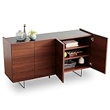 LOWYA （ロウヤ） 収納 ラック リビングボード 国産 スチール脚 天板化粧仕上げ 可動棚 コードリール付 サイドボード おしゃれ 幅150cm ブラウン 新生活