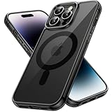 JETech iPhone14ProMax 6.7インチ用 (14 Pro Max) マグネット ケース MagSafe ワイヤレス充電対応 衝撃吸収 バンパーカバー 傷つけ防止 透明バック (ブラック)