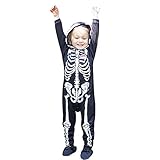 ホットクリアランス。 Daoroka ベビー 男の子 女の子 ハロウィン コスチューム コットン 長袖 フード付き スカル スケルトン ロンパース ジッパー ジャンプスーツ 100 ブラック