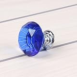 Feesy Diamond Shape Crystal Glass 30mm Drawer Knob Pull Handle Usd for Caebinet Drawer (Blue) [並行輸入品