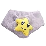 [スゴフィ]SGFY　キッズマフラー 毛糸襟巻き スカーフ 女の子 男の子 柔らかい フランネル 暖かい 子供用 ガールズ ボーイズ カワイイ ヒトデ 星 笑顔 5色 (グレー)