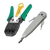 (アイウィス) IWISS RJ45コネクタ用ラチェットタイプかしめ工具 単線・ヨリ線両対応 パンチダウンツール 簡易パンチダウン セット