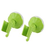 uxcell シャワーヘッドホルダー 取付可能 バスルーム 壁掛けサクションカップ ブラケット グリーン 2個入り