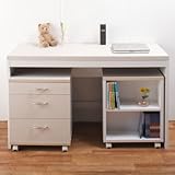 薄型シンプル パソコンデスク W1200 ハイタイプ PCデスク PC-4512H-WH