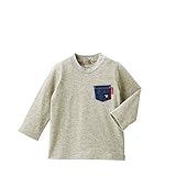 ダブルB(mikihouse) Everyday Double B デニムポケット付き長袖Ｔシャツ (80-130cm) (110cm, 長袖-グレー（06）)