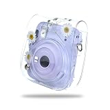 Rieibi チェキ12ケース, instax mini12ケース FUJIFILM instax mini12/11/9/8+/8/40ケース instax mini11 ケース チェキ11 ケース チェキ保護ケース 可愛いカメラバッグ ショルダーストラップ付き PVCホワイト満点星 おしゃれ保護カバー（mini12/11/8/8+/9専用）