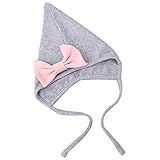 ARAUS　こども　帽子　蝶結び　飾り　防風　保温　暖かい　耳あて付き　防寒　防水　純綿　がルーズ　女の子　魔法使い　アクセサリ　ハット　ベビー　新生児　幼児　かわいい　ふわふわ　外出　遊ぶ　秋　冬（