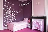 Large Wall Tree Nursery Decal Japanese Magnolia Cherry Blossom Flowers Branch #1121 (7 Feet Tall) by