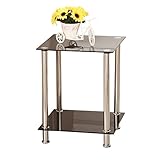 オスパイ（OSPI） ガラステーブル サイドテーブル ガラスラック レイアウトテーブル 角型 テーブル ラック 強化ガラス 2段 ( ブラックガラス )