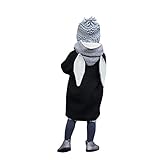 POTOJP 男女兼用 長耳の兎 フード付き ロングコート 子供服 男の子 女の子 幼児 長袖 ウサギ耳ジャケット アウター キッズ服 春秋冬 防寒 保温 上着 (100, ブラック)