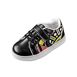 Tovadoo　子供靴　マジックテープ　LED　ライト付き 合皮製アッパー　ゴム製靴裏　四季通用　滑り止め　履きやすい　つま先保護　ファッション　可愛い　通学　旅行　女の子　男の子　キッズ　13-18