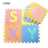 RXIN ベビーEVAフォームプレイマット 10枚/ロット 子供用 クレイリングラグパズルマット ソリッド/動物/数字/レター/フルーツソフトフロアパッド 30cmX30cm YJR24