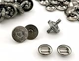 「両14薄」 20組入 マグネットホック 薄型 14mm 両面カシメ式 マグネットホックボタン 革 手芸 ボタン カシメ頭径12mm マグネットホック カシメ 直径14mm 薄タイプ,黒ニッケル