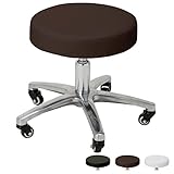 フットケアスツールDX ( ビニールレザー ) 高さ33～40cm ブラウン [ フットスツール フットケアスツール フットケアイス フットイス ネイルスツール ペディキュアスツール ロースツール 昇降式 キャスター付き 丸椅子 スツール 