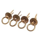 4個入り 単一孔 銅ハンドル 引き手 取っ手 キッチン家具 装飾的 4.5*3cm 古銅色