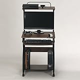 PCラック PC机 収納ラック コンピューターデスク ブラウン