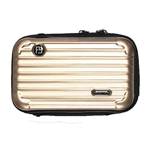 トラベル ポーチ ミニ スーツケース 小物 スマホ ガジェット 化粧品 収納 ケース 旅行 出張 お出かけ 衝撃 吸収 ペンケース 筆箱 ハード カバー キャリー バッグ シャンパンゴールド Fu Memo Future Memory の最安値と通販店 取扱店なし サープラ