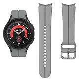 コンパチブル Samsung Galaxy Watch 5 バンド40mm 44mm/Galaxy Watch 5 Pro バンド45mm/Galaxy Watch 4 バンド40mm 44mm/4 Classic バンド42mm 46mm、ギャラクシーウォッチ5プロ/5/4/4クラシック 時計バンド 20mm ソフトシリコン スポーツバンド 女性 男性シームレスな接続 スマートウォッチ ストラップブレスレット、灰色