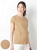Angeliebe エンジェリーベ マタニティ 授乳口付き 半袖 リブ Tシャツ 妊婦服 産前 産後 M ベージュ 21767 21767460