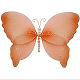 HangingバタフライオレンジクリスタルナイロンButterfliesメッシュデコレーション装飾赤ちゃん保育園寝室女の子部屋天井壁装飾結婚誕生日パーティーブライダルベビーシャワーホームKids Ch