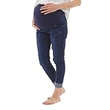 N-hilfe マタニティパンツ ストレッチ デニム スキニー ジーンズ 産前 産後 ジーパン (M)