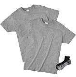 Printstar 綿ライトTシャツ 2枚組 Sportsソックスセット 杢グレー S