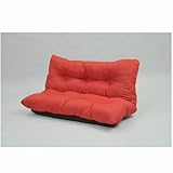 JKプラン 国産（日本製）ジャンボラブソファ ローソファなら7色から選べるリクライニングラブソファー 幅120cm レッド zsy-ytr120-rd