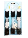 ベビー安全ロック、子Proofキャビネット、引き出し、アプライアンス、トイレシート、オーブン、および冷蔵庫ロック、NO、必要なツール接着剤3 M調節可能なストラップ付き、ラッチシステム( 6パック、ブ