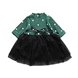 Pojour 春 0-2歳 2-7歳キッズスカート 女の子可愛いドレス 通気 綿 緑（80cm）