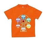 BabyChips 観覧車(名入れ半袖ベビーTシャツ) 80 オレンジ