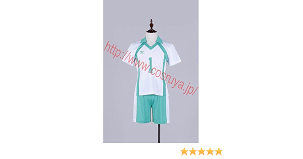 Amazon ハイキュー 風 青葉城西高校 ユニフォーム風 衣装 背番号 1 2 3 4 12 13 番号無し 女性用ｍサイズ コスプレ 仮装 通販