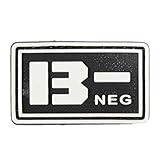 ＰＶＣベルクロワッペン　血液型　黒夜光白　Ａ＋　Ｂ＋　ＡＢ＋　Ｏ＋　Ａ－　Ｂ－　ＡＢ－　Ｏ－ (Ｂ－)