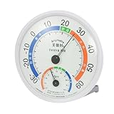 uxcell　ポータブル　ラウンドは、プラスチック製の30-60摂氏温度計　湿度計　クリアホワイト　ダイヤル