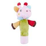 SODIAL 1個ソフトPlush Rattle Grasping Appease動物BB Hand Puppet doll for Infants幼児用赤ちゃん教育おもちゃFawn